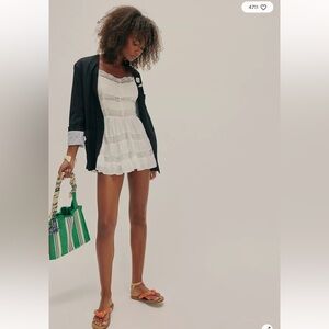 Free People Somebody To Love Lace Tiered Mini Dress XL